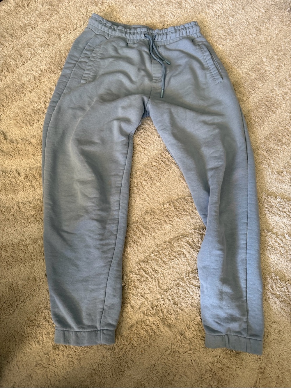 Zara Pale Blue Drawstring Jogger Pants